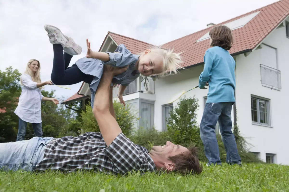 Kids playing in a pest-free backyard