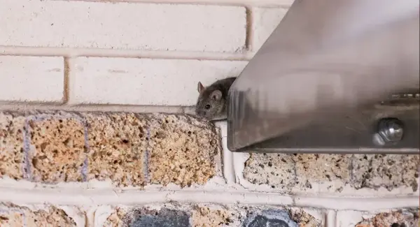 Rat coming out of a wall vent